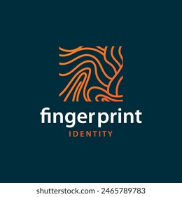 Premium Fingerprint Logo, Human Identity Design Simple Line Model Template Illustration