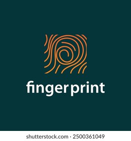 Premium Fingerprint Logo, Human Identity Design Simple Line Model Template Illustration