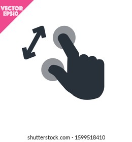 Premium fingers zoom icon or logo in line style. High quality sign and symbol on a black background. Vector outline pictogram