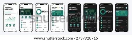 Premium Fintech Mobile App UI Kit – 8 Clean Screens in Light and Dark Mode. This bundle features 4 core screens designed with a modern, minimalist aesthetic.