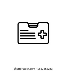 Premium first aid kit icon or logo in line style. High quality sign and symbol on a white background. Vector outline pictogram for infographic, web design and app development.