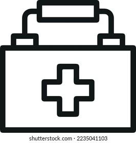 Premium first aid kit line icon for app, web and UI. Vector stroke sign isolated on a white background. Outline icon of first aid kit in trendy style.