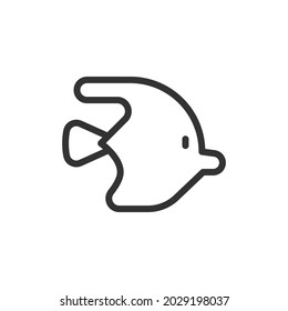 Premium fish line icon for app, web and UI. Vector stroke sign isolated on a white background. Outline icon of fish in trendy style.