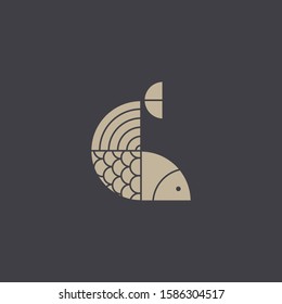 Premium fish logo design. Abstract icon fish vector illustration