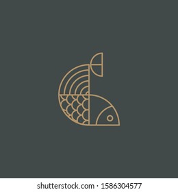 Premium fish logo design. Abstract icon fish vector illustration