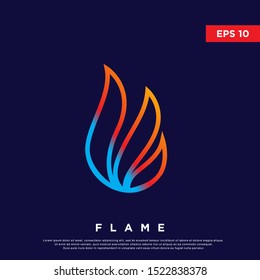 premium flame logo. modern fire icon, template design