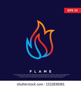 premium flame logo. modern fire icon, template design