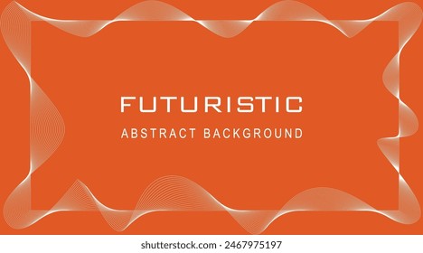 Premium Flame Orange color background design with diagonal line, geometric wave border, vector wavy line background for poster, banner, web design