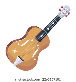 Premium flat design of bass guitar 