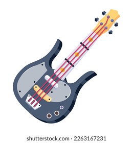 Premium flat design of bass guitar 