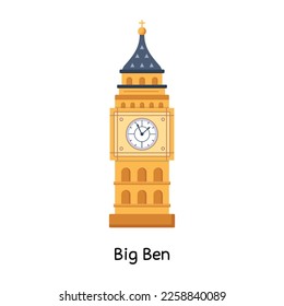 Premium flat design of big ben 