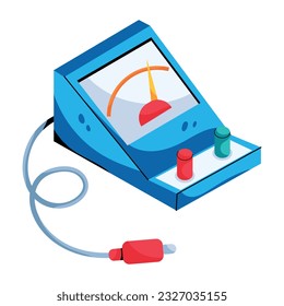 Premium flat icon of ammeter 