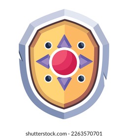 Icono plano premium del escudo antiguo 