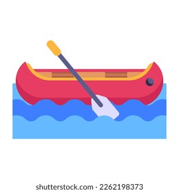 Premium flat icon of canoe, editable vector 