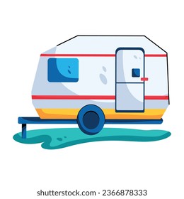 Premium flat icon of caravan