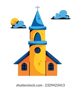 Premium flat icon of church building 