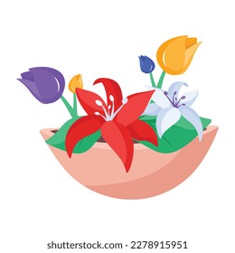Icono plano premium de una planta de cisterna decorativa 