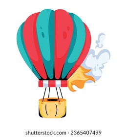 Premium flat icon depicting a balloon crash  