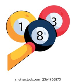 Premium flat icon depicting billiard game 