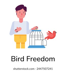 Premium flat icon depicting bird freedom 