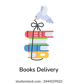 Premium flat icon depicting books delivery 