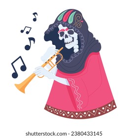 Premium flat icon depicting death trumpet 