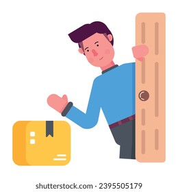 Premium flat icon depicting doorstep delivery 