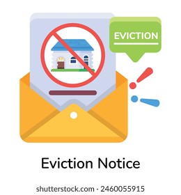 Premium flat icon depicting eviction notice 