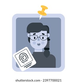 Icono plano premium que representa evidencia forense 