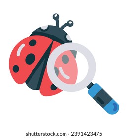 Premium flat icon depicting insect research 