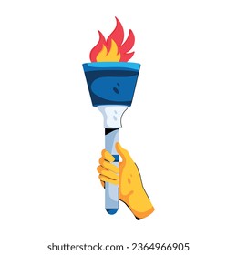 Premium flat icon depicting olympics torch 