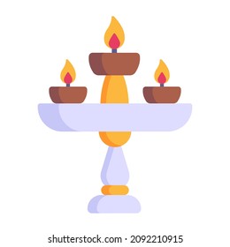 Premium flat icon of diya stand is ready to use 