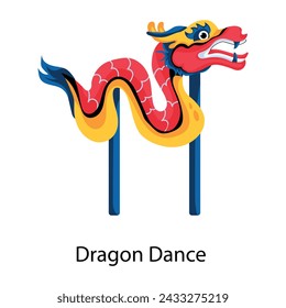 Premium flat icon of dragon dance  