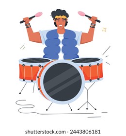 Premium flat icon of a drummer