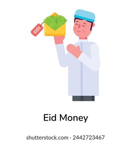 Premium flat icon of eid money 