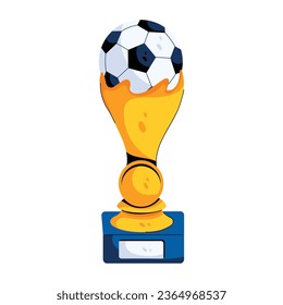 Icono plano premium del trofeo de fútbol 