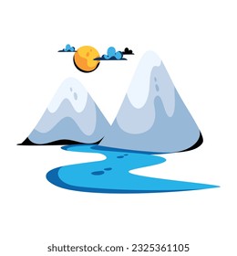 Premium flat icon of glaciers 