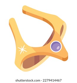 Premium flat icon of a gold anubis ring 