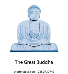 Premium flat icon of the great buddha 