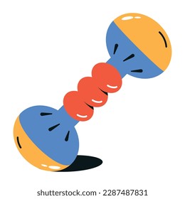 Premium flat icon of hand rattle 