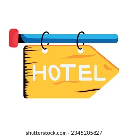 Icono plano premium de la tarjeta de hotel 