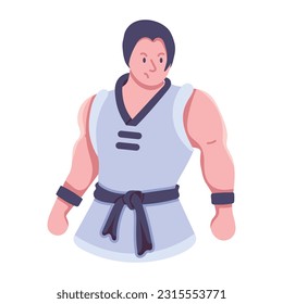 Premium flat icon of judo karate 