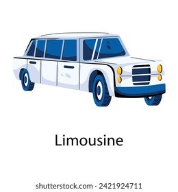 Premium flat icon of a limousine