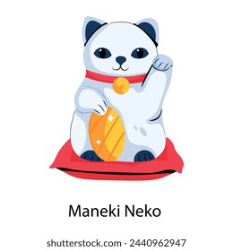 Premium flat icon of maneki neko