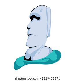 Icono plano premium de la estatua de moai