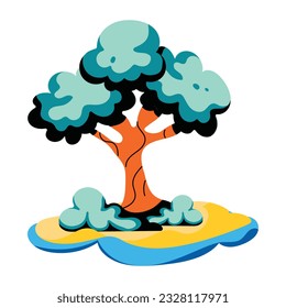 Premium flat icon of nature scenery 