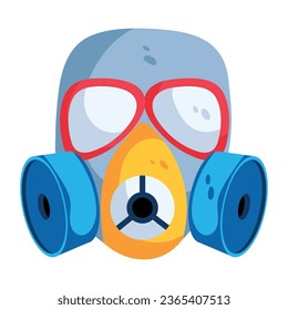 Premium flat icon of a nuclear mask 