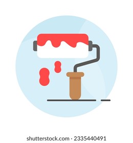 Premium flat icon of paint roller, customizable vector