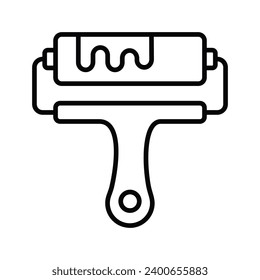 Premium flat icon of paint roller, customizable vector