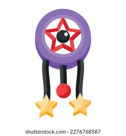 Premium flat icon of a pentagram wind chime 